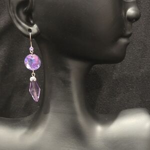 Chic Amethyst Crystal Dangle Earrings